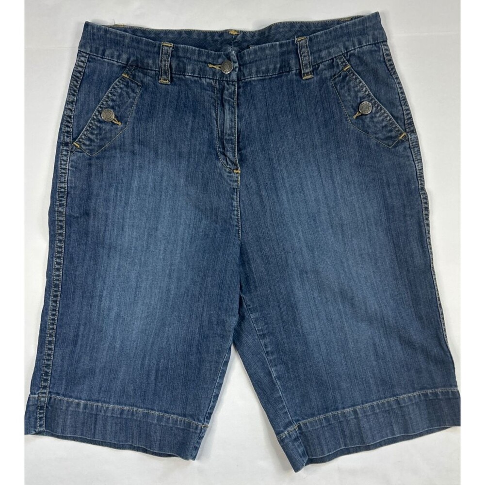 Chico’s Women’s Denim Bermuda Shorts Size 2 Stretch Denim